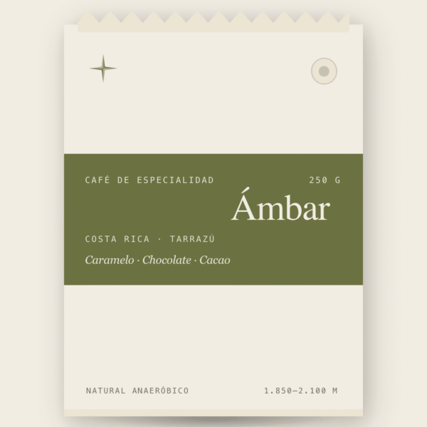 Bolsa de 250 g de Ámbar, café de especialidad natural anaeróbico de Tarrazú (Costa Rica) de Naos Coffee