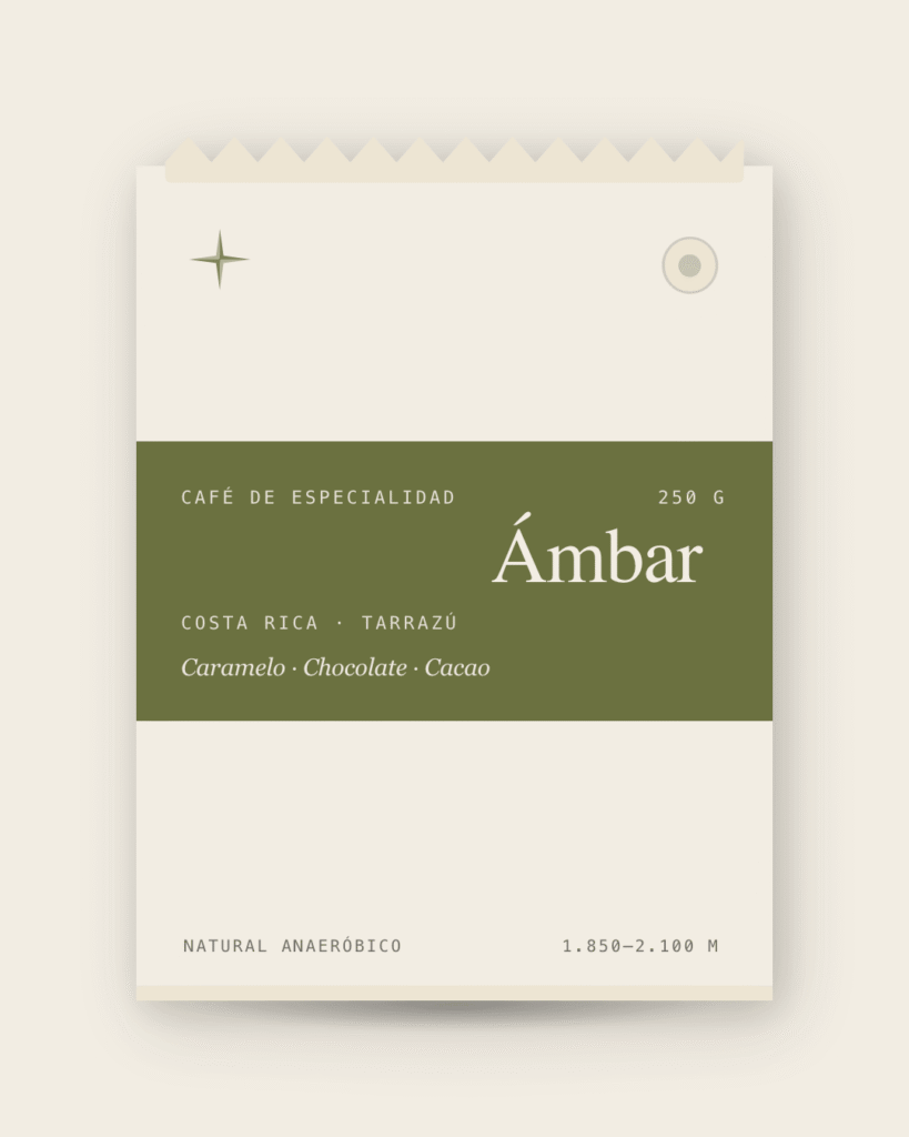 Bolsa de 250 g de Ámbar, café de especialidad natural anaeróbico de Tarrazú (Costa Rica) de Naos Coffee