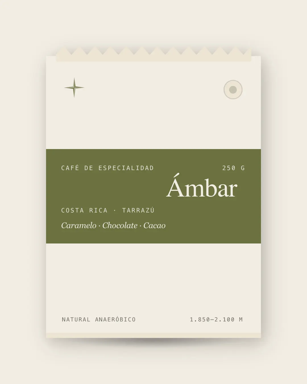 Bolsa de 250 g de Ámbar, café de especialidad natural anaeróbico de Tarrazú (Costa Rica) de Naos Coffee