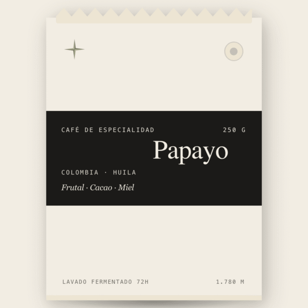 Bolsa de 250 g de Papayo, café de especialidad lavado de Huila (Colombia) de Naos Coffee